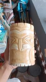 pot à crayons Tiki 20 cm en bois d albesia, Ophalen of Verzenden