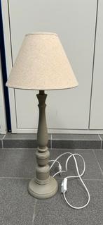 Lampadaire, lampe sur socle en bois avec abat-jour beige, Enlèvement ou Envoi, Comme neuf, Bois, 50 à 75 cm