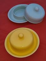 Villeroy Boch 2  Beaux Beurriers  jaune citron / vert Neuf, Antiquités & Art, Enlèvement ou Envoi