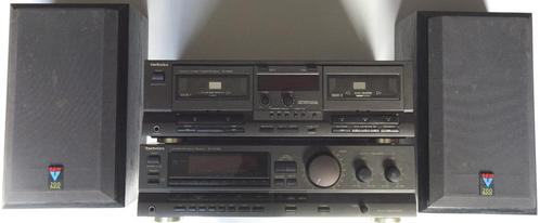 Technics Stereo-installatie met receiver & dubbel cassettede, Audio, Tv en Foto, Versterkers en Ontvangers, Gebruikt, Stereo, Minder dan 60 watt