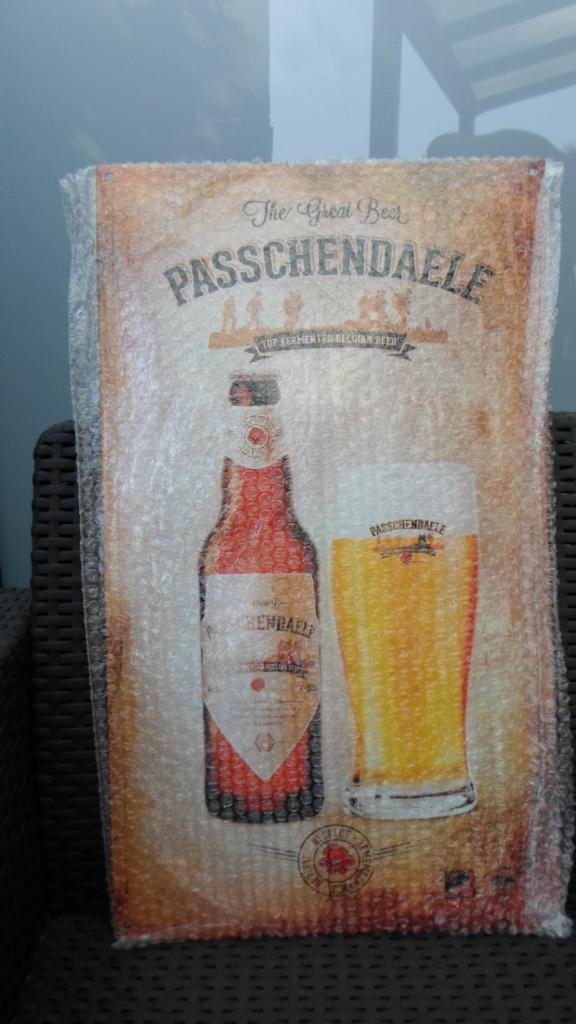 emaille bord Passchendaele bier nagedachtenis van 1é WO, Collections, Marques & Objets publicitaires, Neuf, Panneau publicitaire