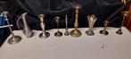 Antieke kandelaars (messing & tin) – set Vintage, Antiek en Kunst, Ophalen of Verzenden, Overige materialen
