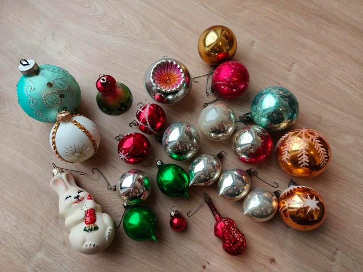 Lot vintage, antieke kerstballen, Diversen, Kerst, Gebruikt, Ophalen of Verzenden