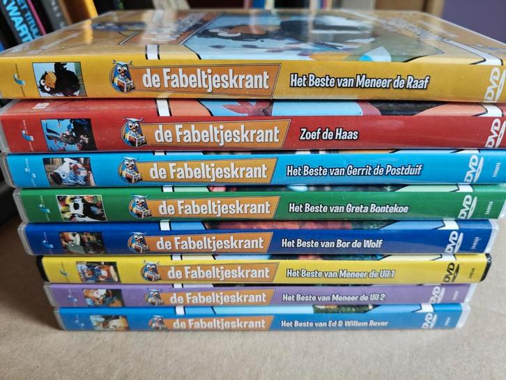 De Fabelkrant - 8 DVD's - Als nieuw !, Cd's en Dvd's, Dvd's | Kinderen en Jeugd, Gebruikt, Tv fictie, Poppen, Alle leeftijden