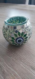 Theelichthouder in glas, Huis en Inrichting, Ophalen, Groen
