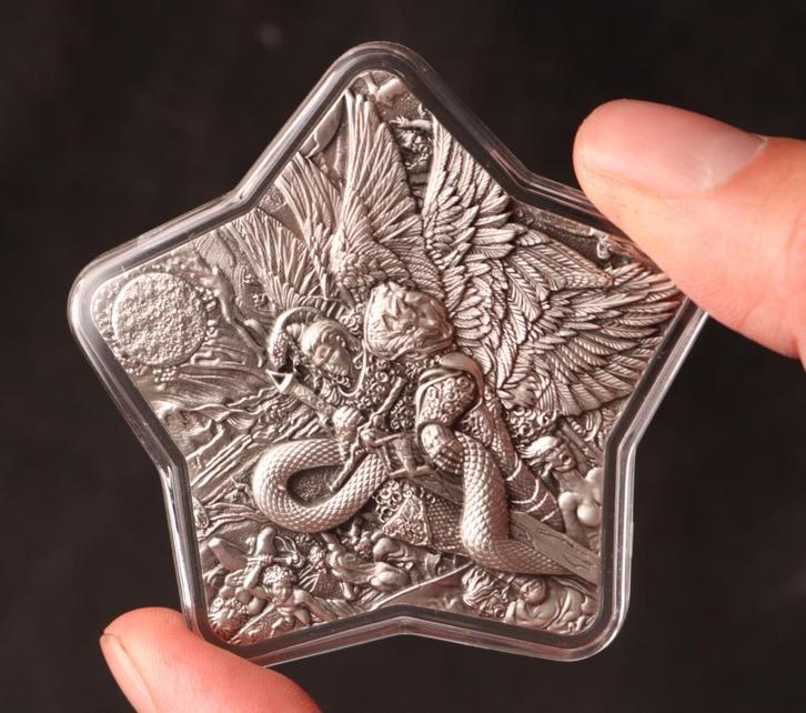 Lucifer zilveren 2 ounce munt in capsule, Postzegels en Munten, Edelmetalen en Baren, Zilver, Ophalen of Verzenden