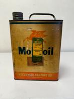 Rare bidon d'huile Mobiloil de 2 litres, Collections, Marques & Objets publicitaires, Utilisé, Enlèvement ou Envoi, Panneau publicitaire