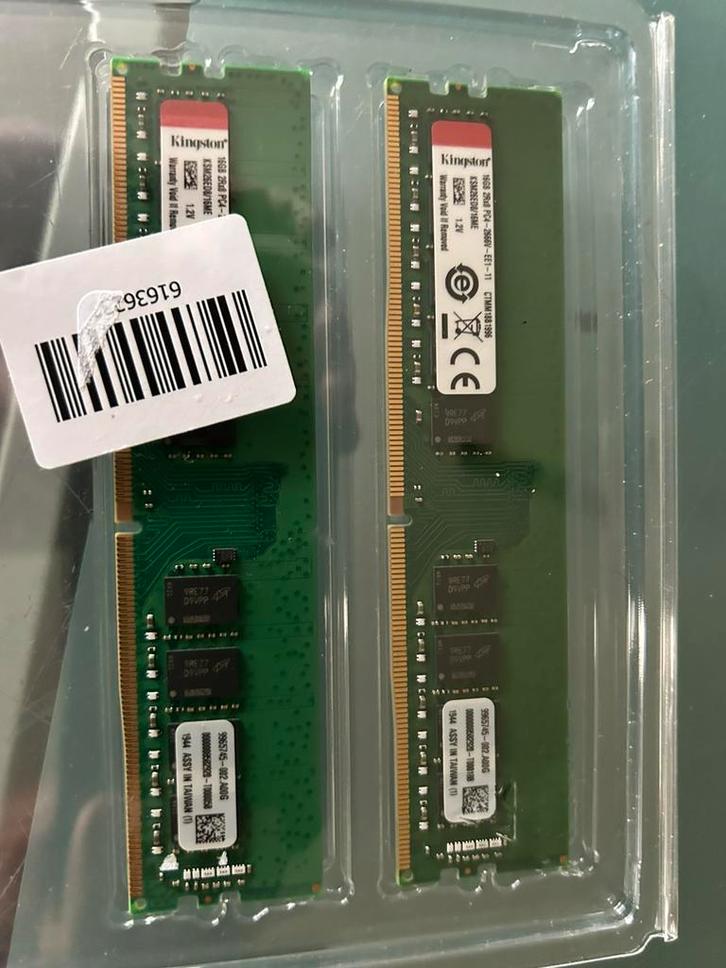 Kingston ddr4 geheugen 2666MT/s CL19 2x16GB, Computers en Software, RAM geheugen, Gebruikt, Desktop, 32 GB, DDR4, Ophalen of Verzenden