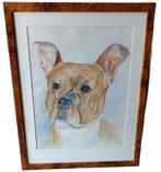 aquarel J. Van Roey "hond"., Antiek en Kunst, Ophalen