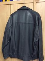 Grijze lederen herenjas, medium, Kleding | Heren, Ophalen, Zo goed als nieuw, Maat 48/50 (M), Grijs