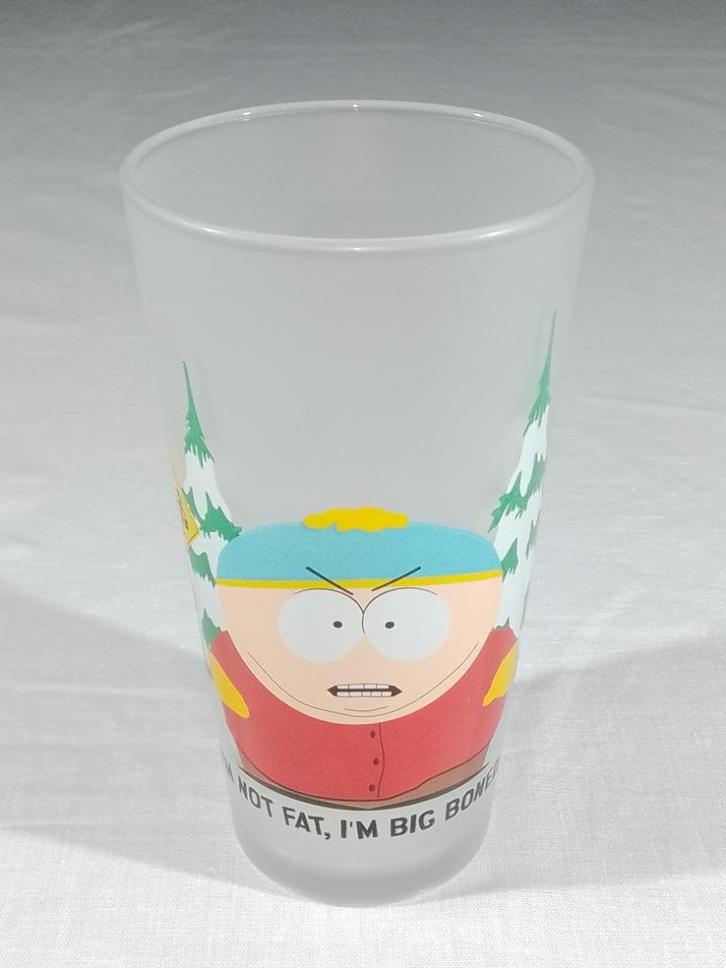 Glas - Eric Cartman - I'm Not Fat, I'm Big Boned - South Par, Collections, Verres & Petits Verres, Utilisé, Verre à soda, Enlèvement ou Envoi