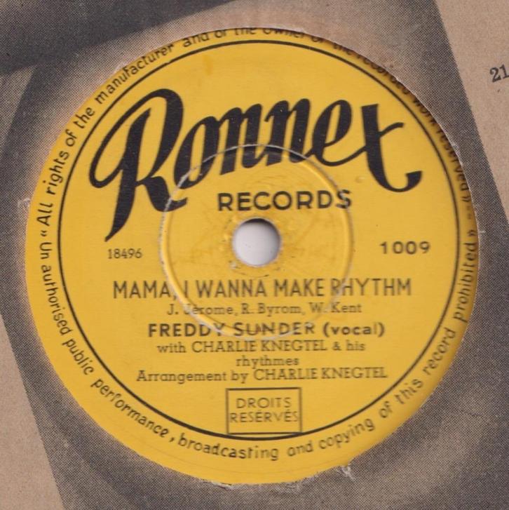 Freddy Sunder – Kaw Liga Boogie / Mama, I wanna make rhythm, Cd's en Dvd's, Vinyl | Overige Vinyl, Gebruikt, 10 inch, Ophalen of Verzenden