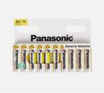 10 piles Panasonic Type AA 1,5 V - Penlite Alcaline, TV, Hi-fi & Vidéo, Batteries, Enlèvement ou Envoi, Neuf