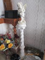 Zware kolom 1 m hoog met Engel beeld 45 cm, Antiek en Kunst, Ophalen