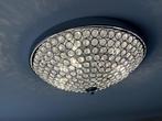 Plafondlamp in chroom en kristal, Huis en Inrichting, Lampen | Plafondlampen, Ophalen of Verzenden, Glas