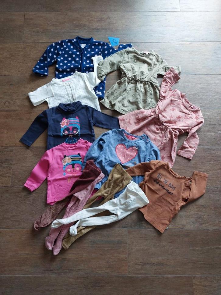 Bundel meisjeskleding maat 74, Kinderen en Baby's, Babykleding | Maat 74, Zo goed als nieuw, Ophalen of Verzenden