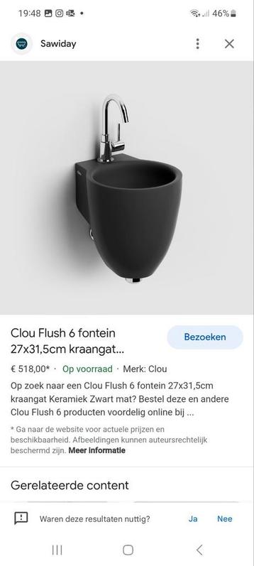 Mooie design lavabo Clou mat zwart  beschikbaar voor biedingen