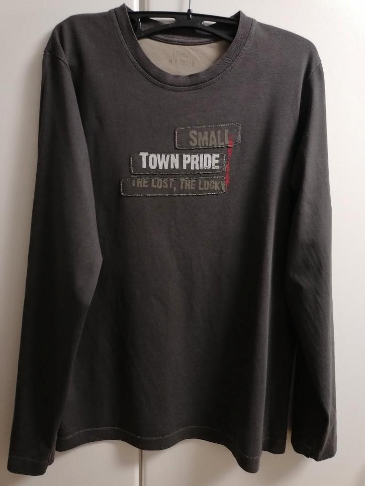 Donkergrijze T-shirt met vooraan print van Esprit, S, Vêtements | Hommes, T-shirts, Comme neuf, Enlèvement ou Envoi