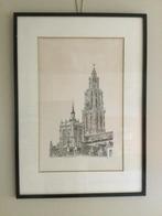 Ets van Fernand Megens  1928-2008 Antwerpen Kathedraal 5/10, Ophalen of Verzenden