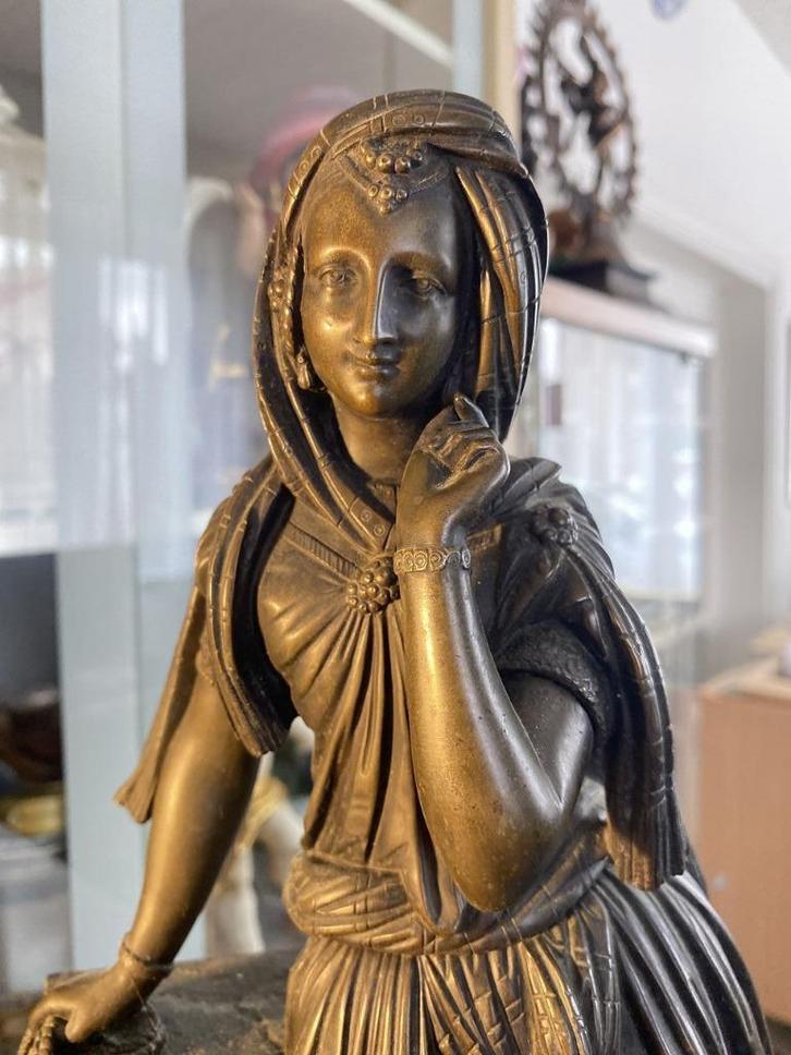 19e eeuw Frans kunstwerk van Rebecca bij de bron 1870 7,5kg, Antiek en Kunst, Antiek | Brons en Koper, Brons, Ophalen of Verzenden