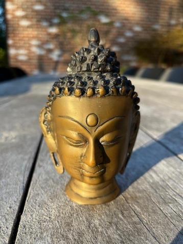 Bronzen Bouddha hoofd, Antiek en Kunst, Kunst | Beelden en Houtsnijwerken, Ophalen of Verzenden