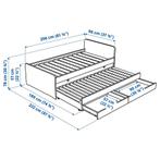 Ikea SLÄKTBedframe met onderbed/opberger, wit, 90x200 cm, Huis en Inrichting, Slaapkamer | Bedden, Ophalen, Verstelbaar, 90 cm