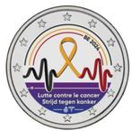 2 euro België 2024 Kankerbestrijding gekleurd, Ophalen of Verzenden, België, 2 euro