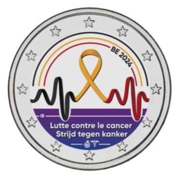 2 euro België 2024 Kankerbestrijding gekleurd beschikbaar voor biedingen