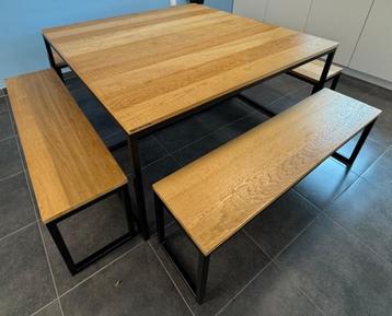 Tafel vierkant 150x150, Huis en Inrichting, Tafels | Eettafels, Ophalen, Gebruikt, 150 tot 200 cm, Vierkant