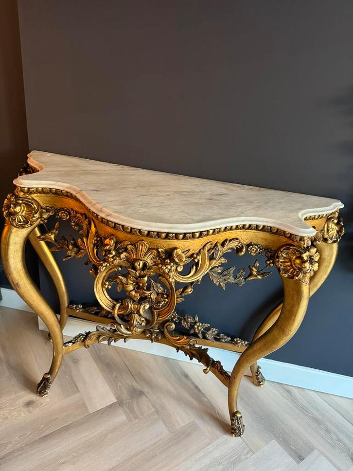 Franse console tafel – Louis XVI stijl – eind 19e, Antiek en Kunst, Antiek | Meubels | Tafels, Ophalen