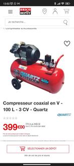 Compresseur Quartz professionnel coaxial 100L, Bricolage & Construction, Compresseurs
