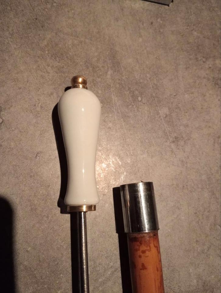 Canne défense porcelaine, Divers, Bâtons de marche, Enlèvement ou Envoi