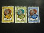Congo(Kinshasa) 1962 Mi 92/93/94(o) Gestempeld/Oblitéré, Timbres & Monnaies, Timbres | Afrique, Envoi