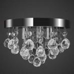 Plafondlamp kristallen bollen ZILVER ALS NIEUW, Ophalen of Verzenden, Zo goed als nieuw, Glas