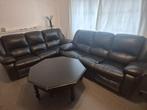 URGENT salon  cuir noir  2  3 places, Enlèvement, Utilisé, Cuir
