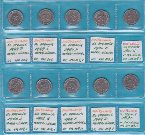DUITSLAND - 50 pfennig - lot van 28 stuks (1949 - 1992), Timbres & Monnaies, Monnaies | Europe | Monnaies non-euro, Série, Allemagne