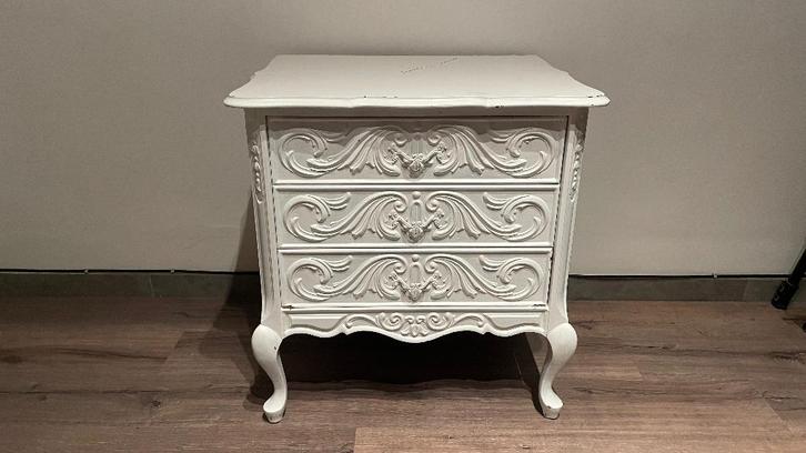 Wit barok kastje met lade – opknapproject, Huis en Inrichting, Kasten | Ladekasten, Gebruikt, Minder dan 100 cm, 50 tot 100 cm