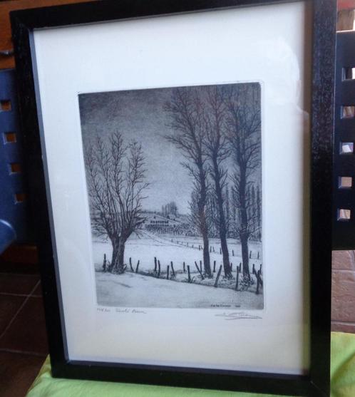 Ets Emiel De Cooman, Antiek en Kunst, Kunst | Etsen en Gravures, Ophalen