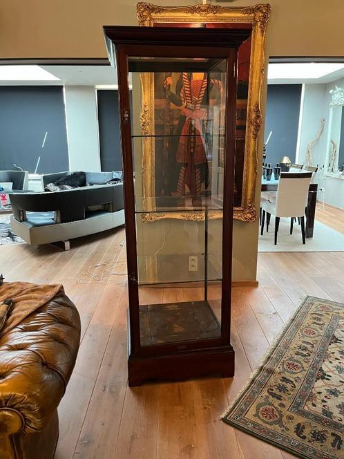 Antieke Engelse vitrinekast mahonie, Huis en Inrichting, Kasten | Vitrinekasten, Gebruikt, 150 tot 200 cm, 50 tot 100 cm, 50 tot 75 cm