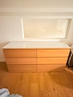 IKEA Malm dressoir met 6 lades, Huis en Inrichting, Kasten | Ladekasten, Ophalen, Zo goed als nieuw, Glas