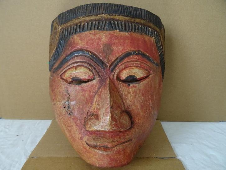 Vintage houten masker Indonesië Wajang Topeng West Java 1960, Antiek en Kunst, Kunst | Niet-Westerse kunst, Ophalen of Verzenden