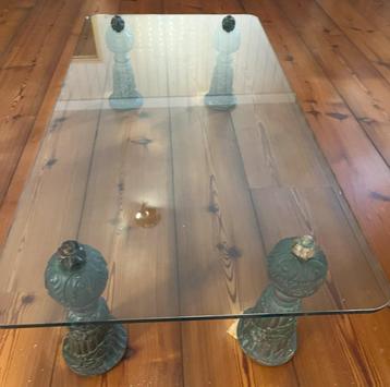 van glas salontafel en verschillende bijzet tafeltjes, Huis en Inrichting, Ophalen, Glas