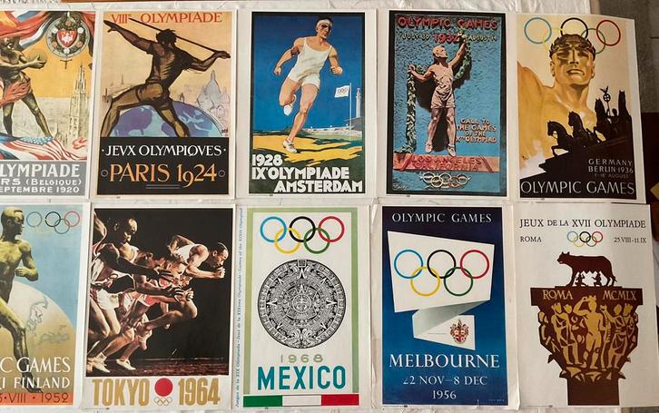 12 st affiche Olympische Spelen, Postzegels en Munten, Postzegels | Europa | Hongarije, Ophalen of Verzenden