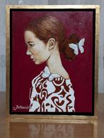 "Portret van een jong meisje" Schilderij, Antiek en Kunst, Kunst | Schilderijen | Modern, Verzenden