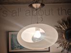 Massive glazen zware melkglas bug eye UFO lamp ,  hanglamp, Ophalen, Zo goed als nieuw, Glas, Space age design