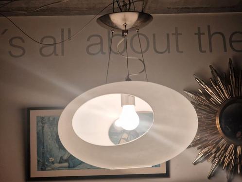 Massive glazen zware melkglas bug eye UFO lamp ,  hanglamp, Huis en Inrichting, Lampen | Plafondlampen, Zo goed als nieuw, Glas