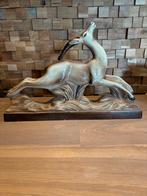 Statue ancienne en céramique Jumping Deer signée, Enlèvement ou Envoi