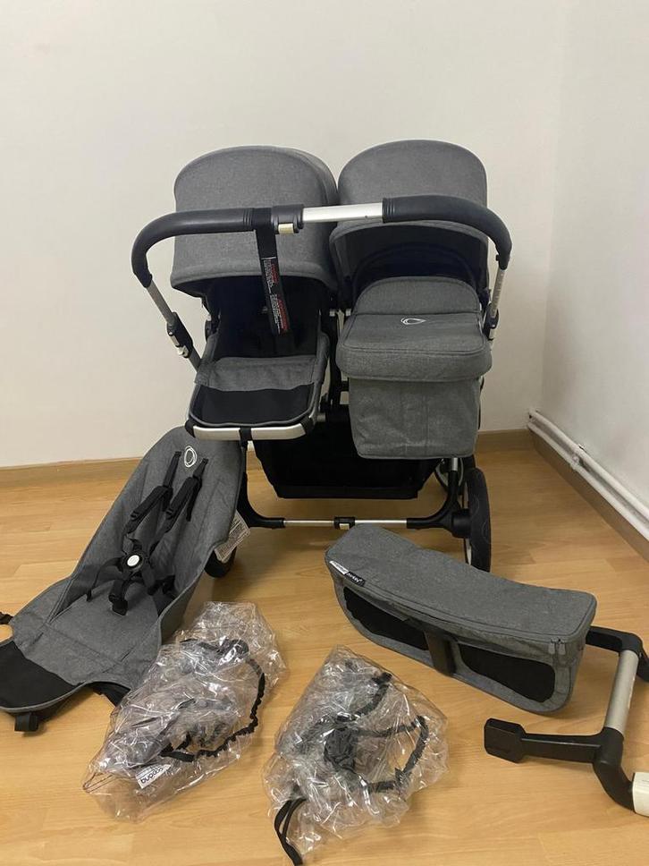 Bugaboo donkey 2 Duo mélange grey + 2 x maxi cosi plus, Kinderen en Baby's, Kinderwagens en Combinaties, Zo goed als nieuw, Bugaboo