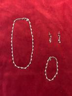 3-delige set - ketting + armband + oorbellen, Enlèvement ou Envoi, Comme neuf, Argent