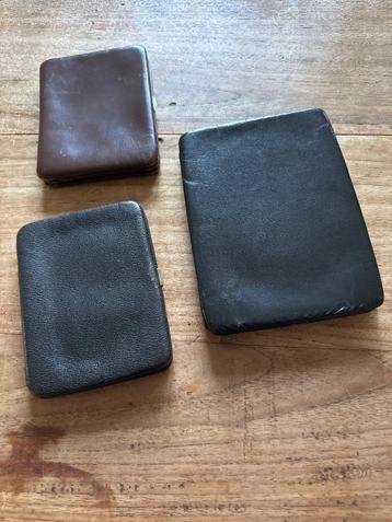 Sigaretten en/ of sigaren etui - 3 stuks - leder beschikbaar voor biedingen